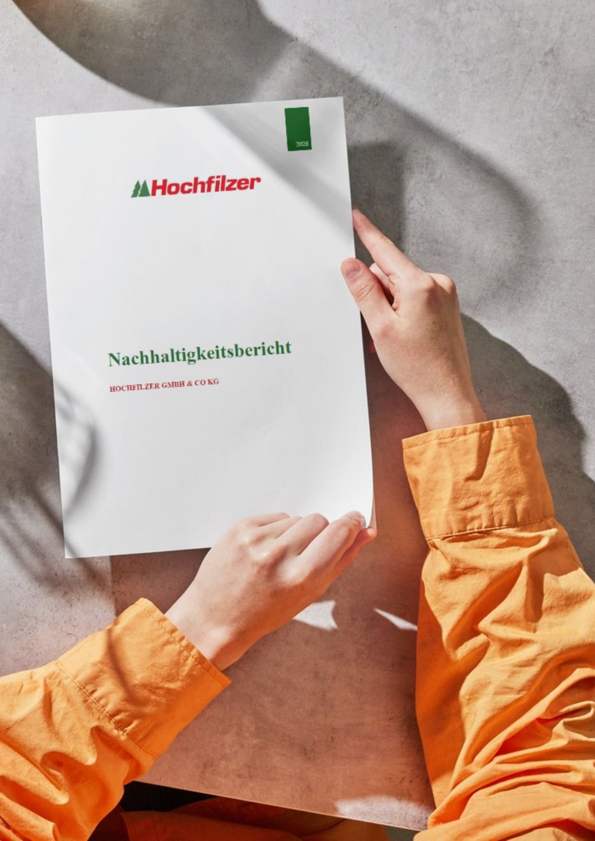 Symbolbild Nachhaltigkeitsbericht Hochfilzer